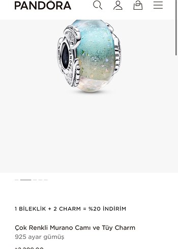  Beden Pandora Murano Charm