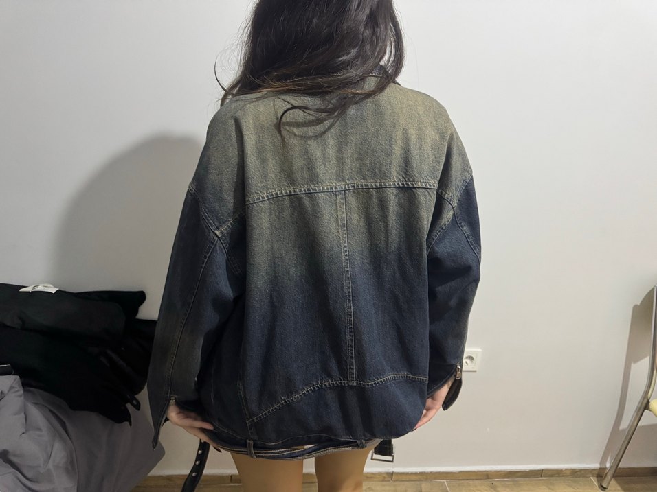 Kemerli Kadın Denim Ceket - Görsel 3