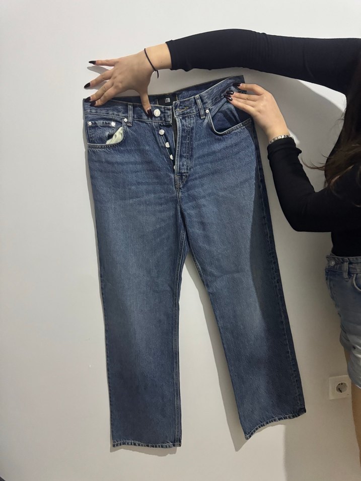 Kadın Mavi Bol Kesim Kot Pantolon LTB - Görsel 2