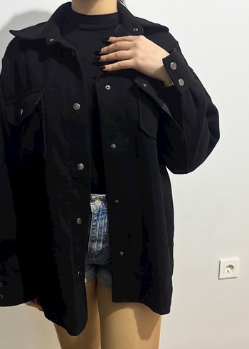 Düğmeli Siyah Kadın  Ceket - Görsel 2