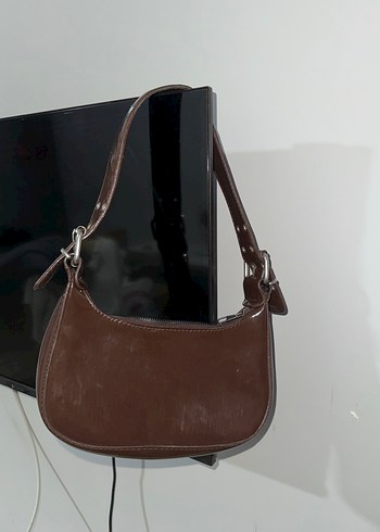 Kahverengi Deri Tokalı Kadın Çanta - Görsel 3