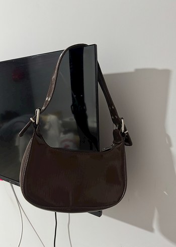 Kahverengi Deri Tokalı Kadın Çanta - Görsel 2