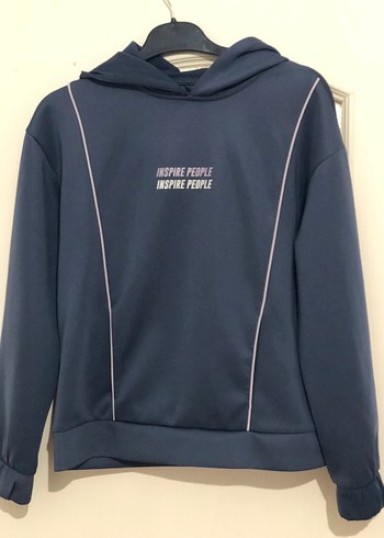 Zara Gri Baskılı Kadın Sweatshirt Kapüşonlu