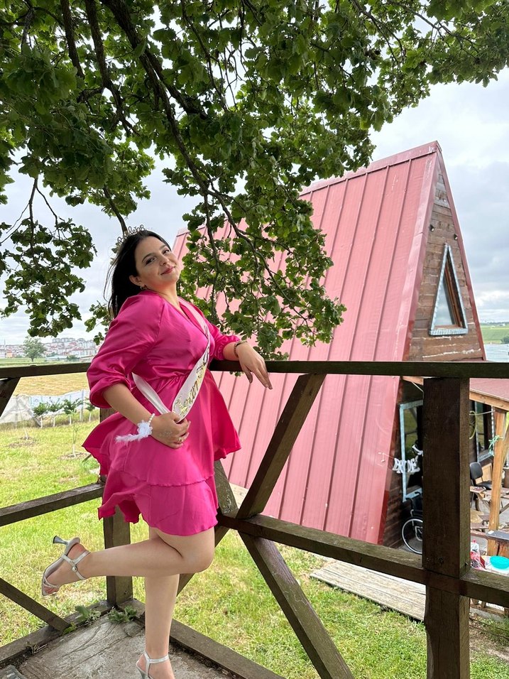 Parlak Pembe Mini Kadın Elbise - Görsel 3