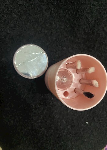 Bej Makyaj Fırçası Seti ve Tutucu - Görsel 3