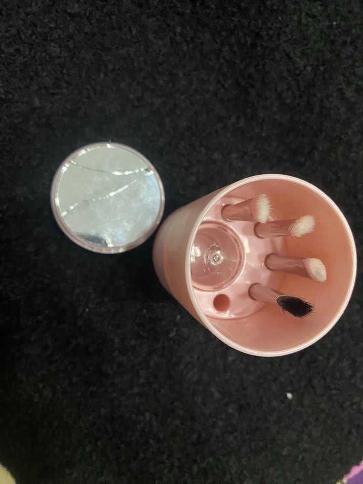 Bej Makyaj Fırçası Seti ve Tutucu - Görsel 3