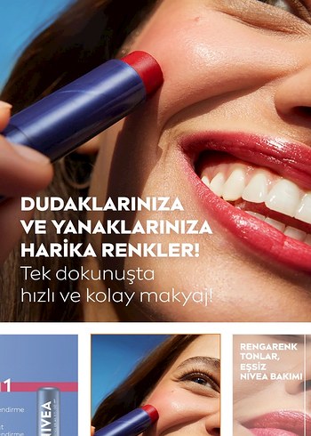 Nivea Kırmızı Dudak ve Yanak Bakım Stick SPF30 - Görsel 6