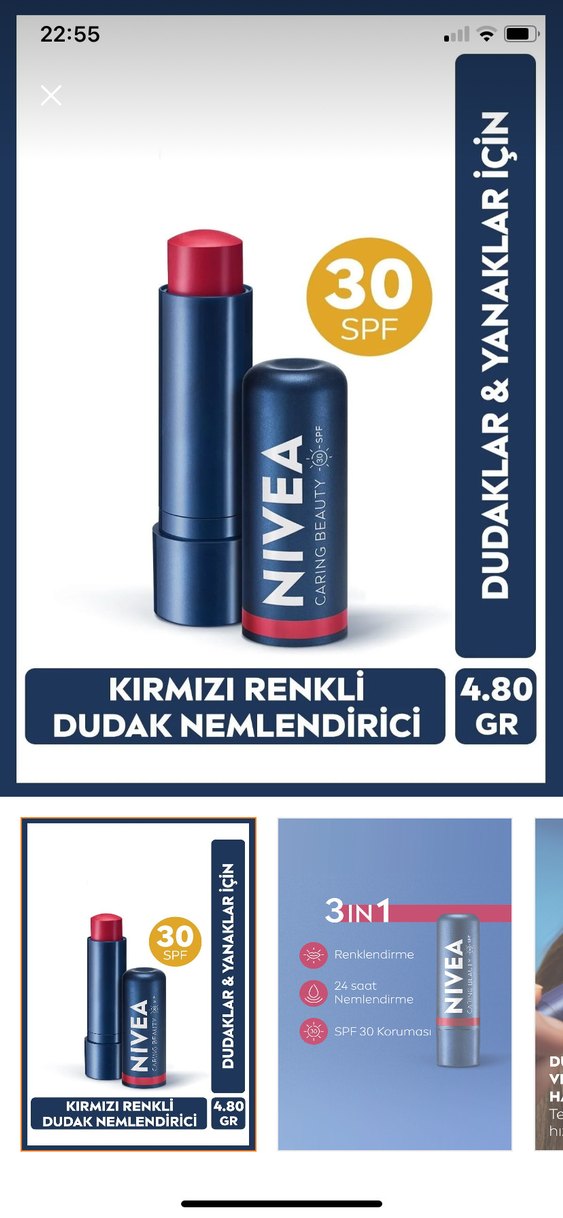 Nivea Kırmızı Dudak ve Yanak Bakım Stick SPF30 - Görsel 4