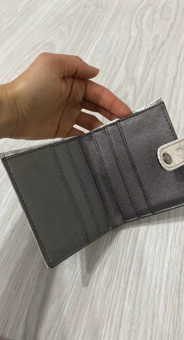 Kemerli Gri Deri Yılan Desenli Kadın Cüzdanı - Görsel 2