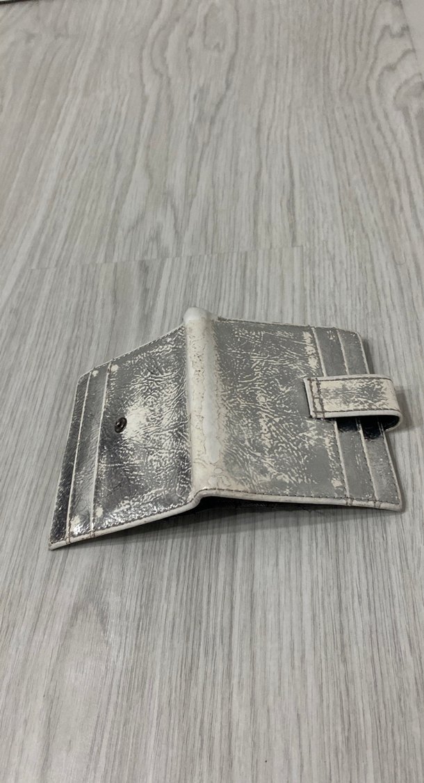 Kemerli Gri Deri Yılan Desenli Kadın Cüzdanı - Görsel 3