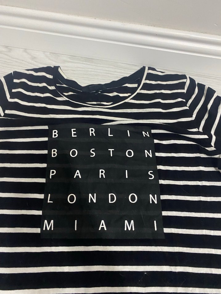 Siyah Beyaz Çizgili Hamile Midi Elbise - Görsel 2