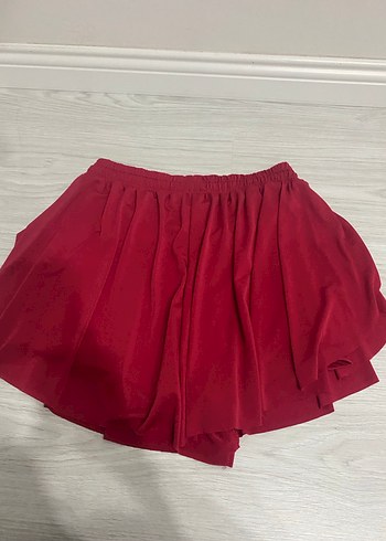 Kırmızı Fırfırlı Mini Etek - Görsel 3