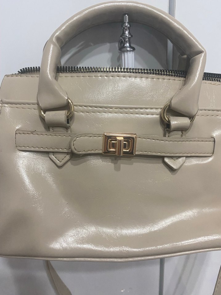 Bej Deri Tokalı Kadın Çanta - Görsel 2