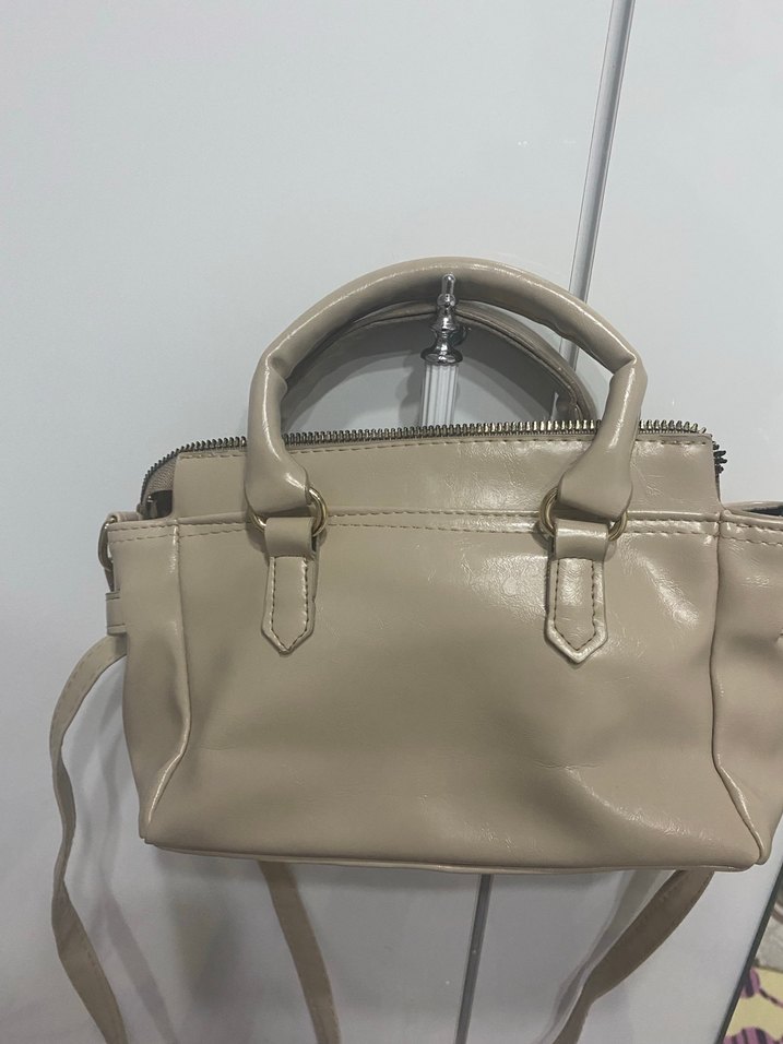 Bej Deri Tokalı Kadın Çanta - Görsel 3