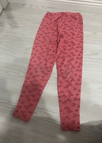 Bordo Renkli Barbie Desenli Kız Tayt - Görsel 2