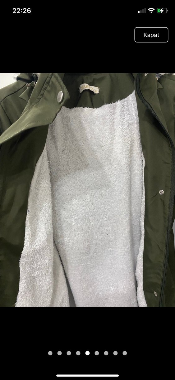 Kadın Haki Kısa Kürklü Sokak Stili Mont - Görsel 5