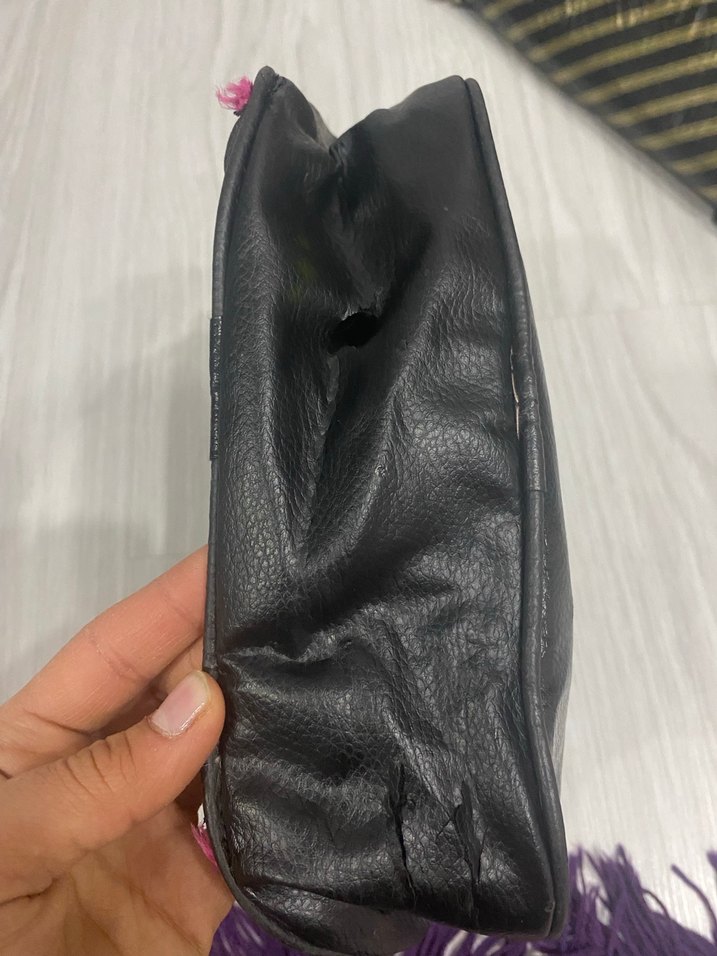 Kilitli Siyah Deri Rock Punk Sırt Çantası - Görsel 3