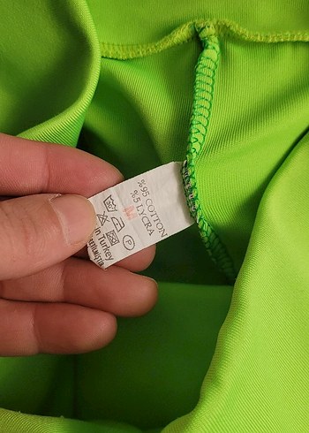 Sarı Parlak Midi Düz Kadın Tayt - Görsel 2