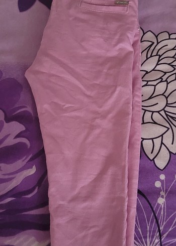 Pembe Midi Kumaş Pantolon - Görsel 2