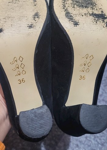 Siyah Süet Dolgu Topuk Kadın Stiletto - Görsel 3