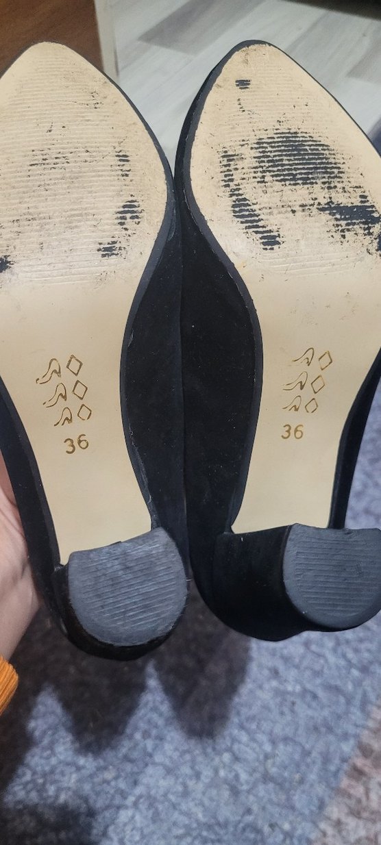 Siyah Süet Dolgu Topuk Kadın Stiletto - Görsel 3