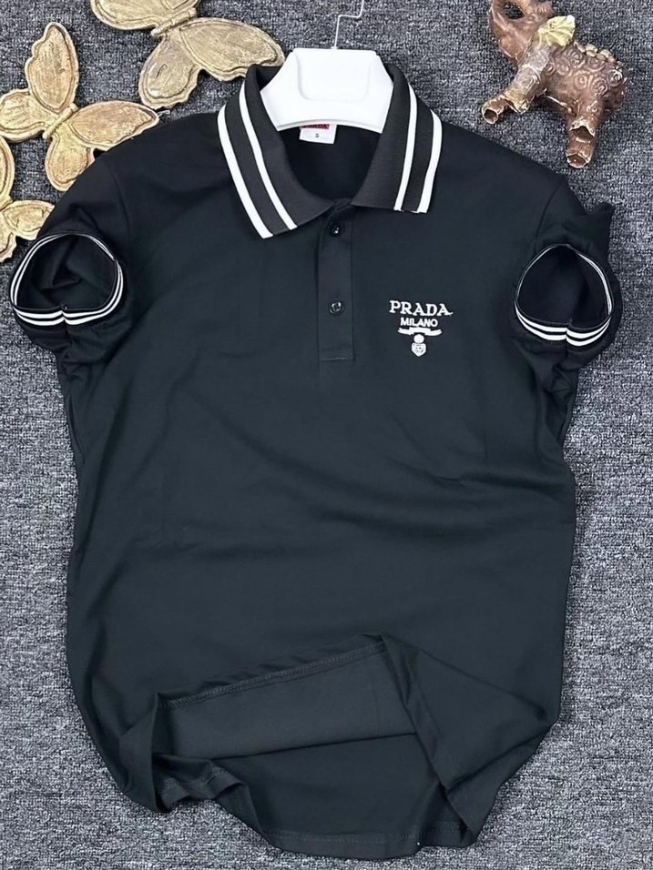 Erkek Siyah Polo Yaka Tişört - Görsel 2