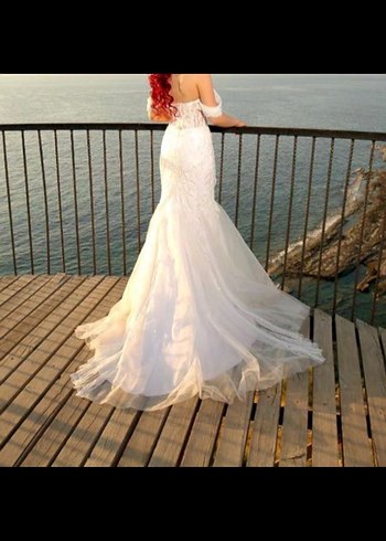 Beyaz Straplez Denizkızı Gelinlik - Görsel 3