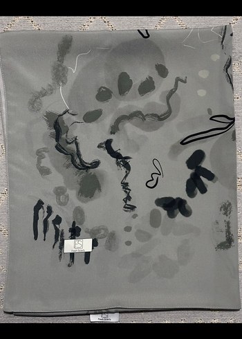 Fresh Scarfs Gri Baskılı Kadın İpek Şal