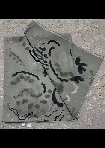 Diğer Fresh Scarfs Gri Baskılı Kadın İpek Şal