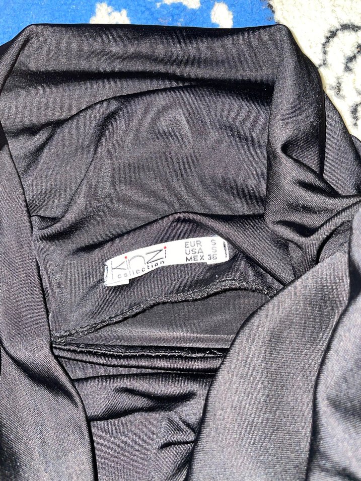 Siyah Drapeli Straplez Midi Elbise büzgülü şık elbise - Görsel 3