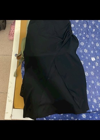 m Beden siyah Renk Siyah Yırtmaçlı Dar Kesim Uzun Etek