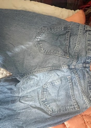 Kadın Mavi Midi Kot Pantolon Fermuarlı - Görsel 3