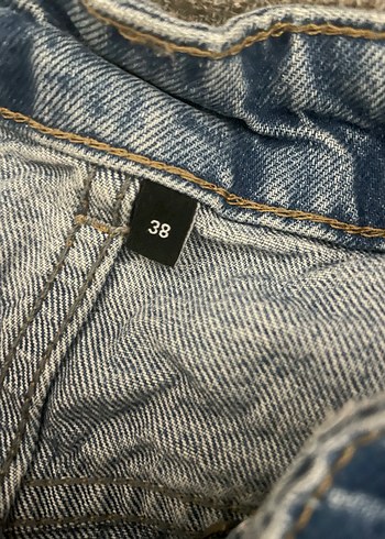 Kadın Mavi Midi Kot Pantolon Fermuarlı - Görsel 4