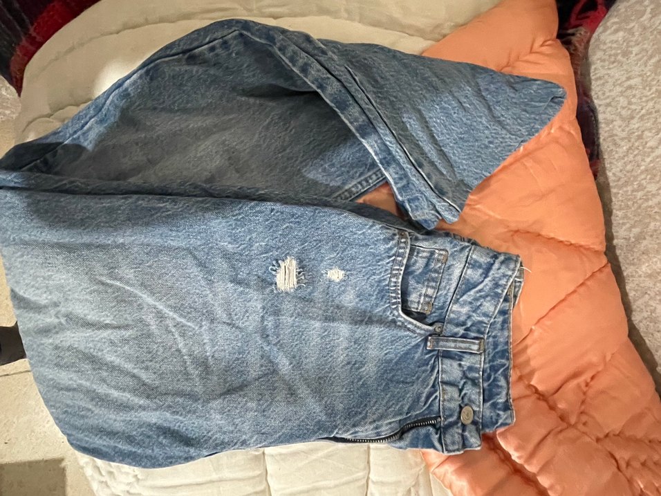 Kadın Mavi Midi Kot Pantolon Fermuarlı - Görsel 2