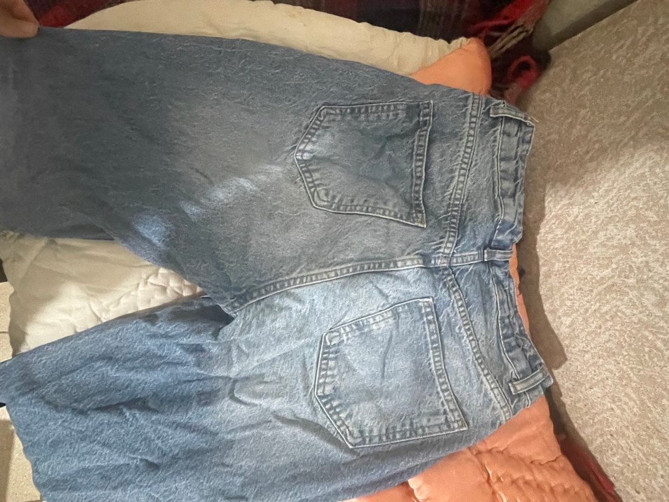 Kadın Mavi Midi Kot Pantolon Fermuarlı - Görsel 3