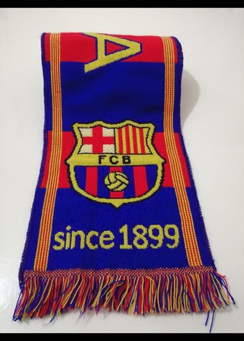 Renkli Baskılı Erkek Atkı - FCB Logolu
