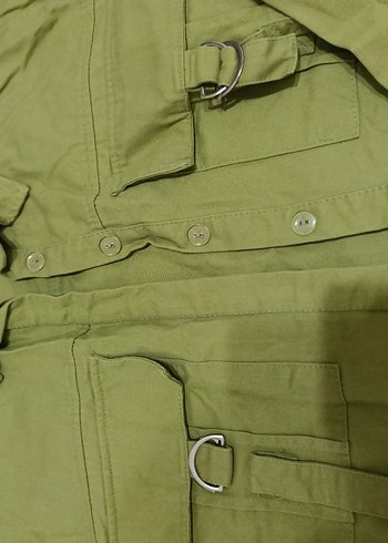 Düğmeli Yeşil Midi Kadın Ceket - Görsel 2