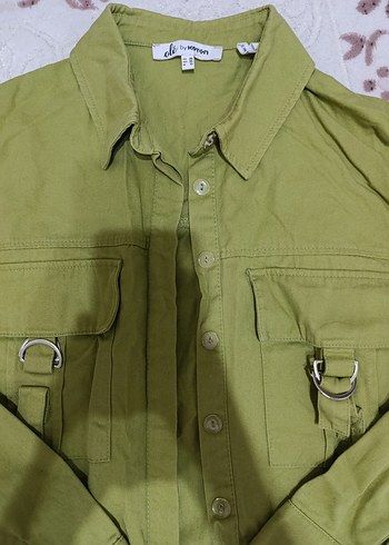 Düğmeli Yeşil Midi Kadın Ceket - Görsel 6