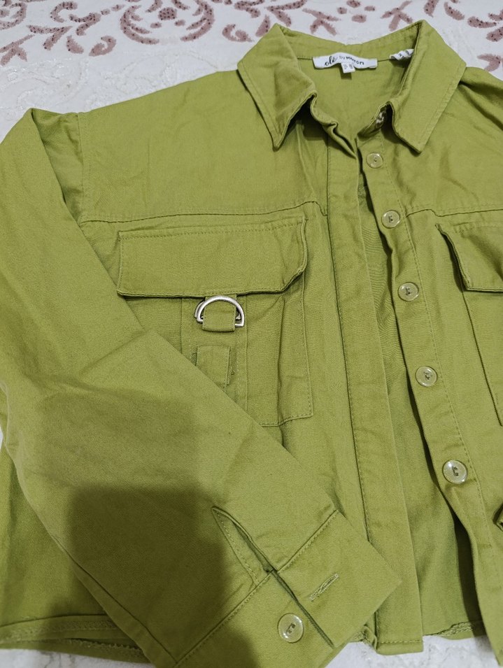 Düğmeli Yeşil Midi Kadın Ceket - Görsel 4