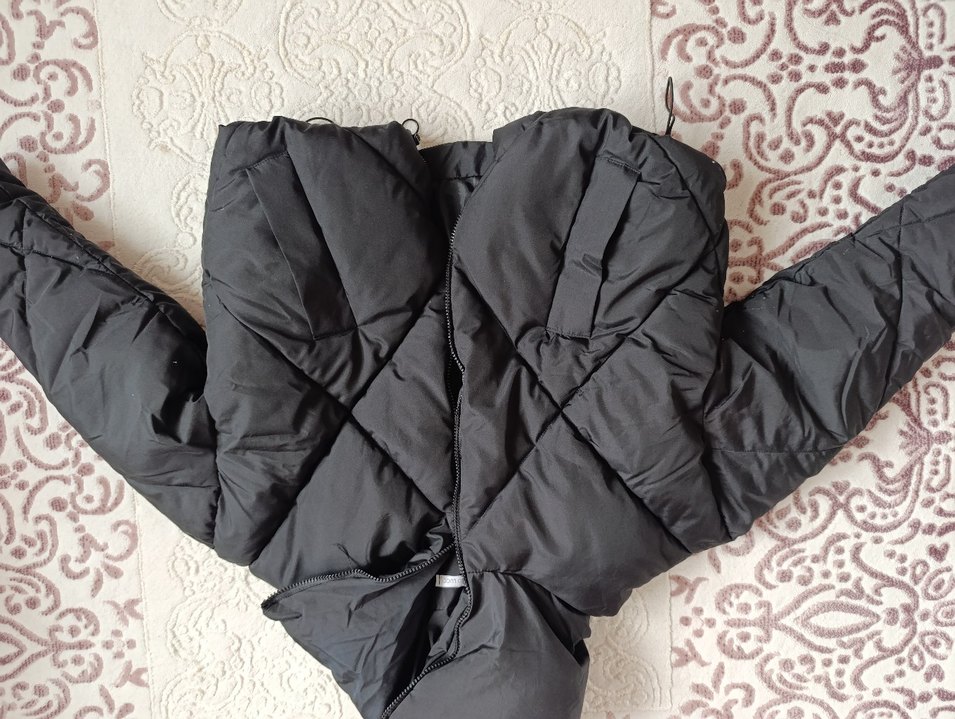 Siyah Kadın  Kışlık Mont - Görsel 2