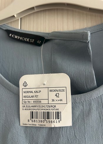 LC Waikiki Uzun Kollu Mavi Salaş Uzun Elbise