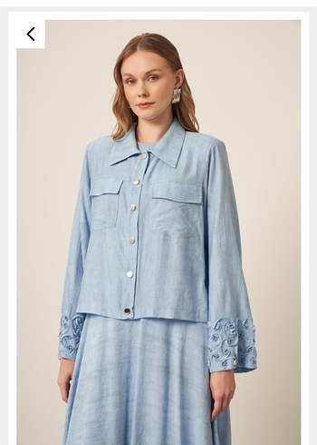 Armine FTZ Kadın Mavi Uzun Denim Elbise
