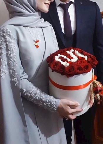 Abiye Abiye Nakış Detaylı Gri Uzun Abiye Elbise