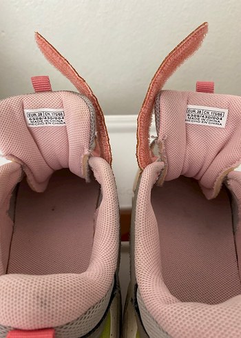28 Beden pembe Renk Kız Çocuk Pembe Gri Spor Ayakkabı Velcro