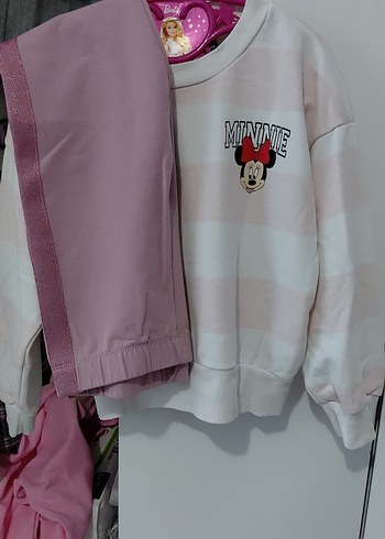Kız Çocuk Pembe Minnie Baskılı Sweatshirt