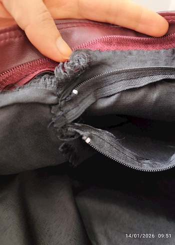 Bordo Deri Kadın Çanta - Görsel 4