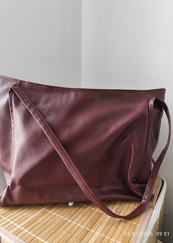 Bordo Deri Kadın Çanta - Görsel 2