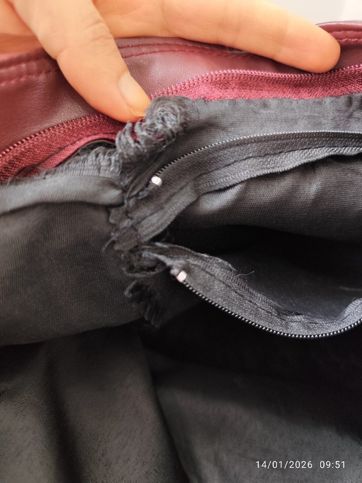 Bordo Deri Kadın Çanta - Görsel 4