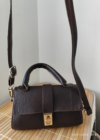 Kahverengi Deri Kadın Çanta - Görsel 2