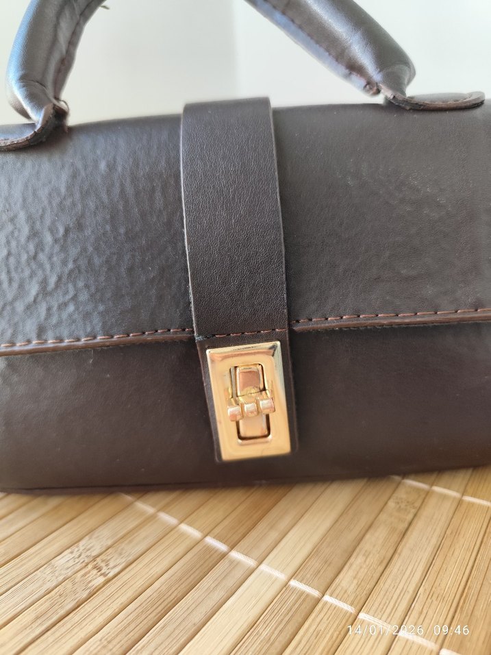 Kahverengi Deri Kadın Çanta - Görsel 3